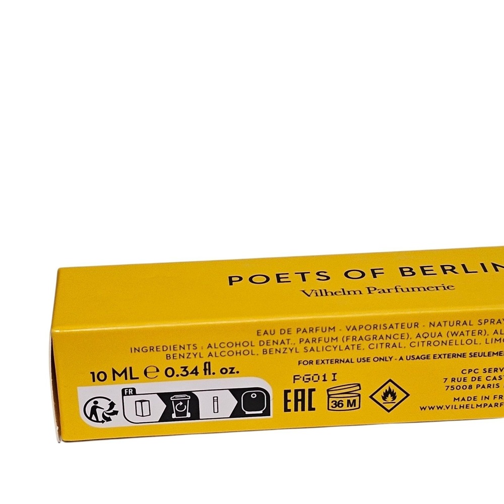 Vilhelm Parfumerie Poets of Berlin 0.34 fl oz/10 mL Travel Spray Cologne - Picture 6 of 10